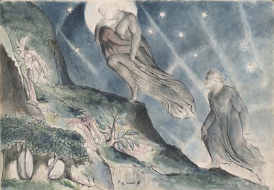Lucia carrying Dante in his sleep, illustration to the Divine Comedy by Dante Alighieri, 1824-27 by William Blake